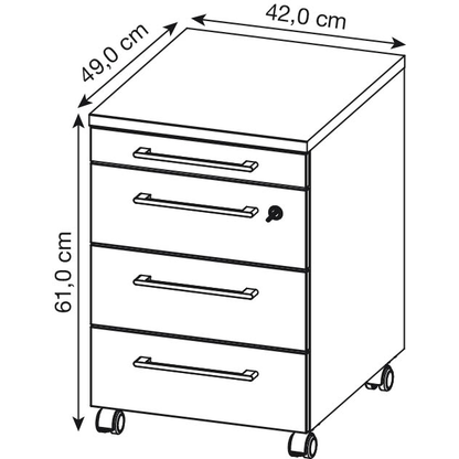 Artikelbild 2 für GERMANIA Agenda Home Rollcontainer grafit, grandson-eiche 4 Auszüge 42,0 x 49,0 x 61,0 cm, Artikelnummer 121844