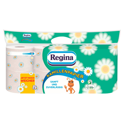 Artikelbild 2 für Regina Toilettenpapier Kamillenpapier 3-lagig, 8 Rollen, Artikelnummer 882183
