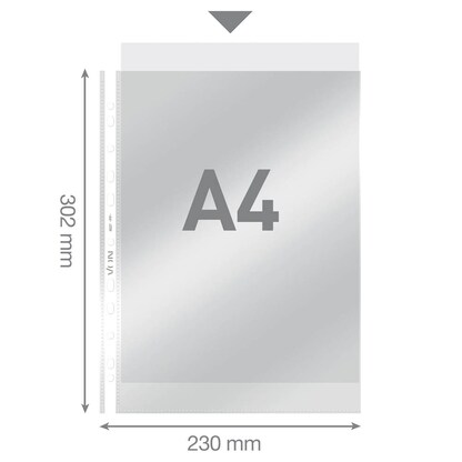Artikelbild 2 für VON LEITZ Prospekthüllen DIN A4 glasklar glatt, 100 St., Artikelnummer 635439