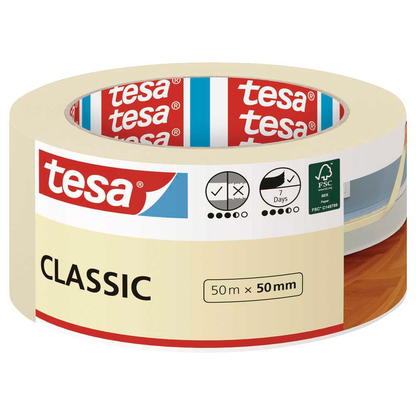 Artikelbild für tesa CLASSIC Kreppband beige 50,0 mm x 50,0 m 1 Rolle, Artikelnummer 724037