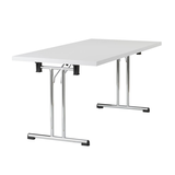 Artikelbild 1 für HAMMERBACHER Mehrzwecktisch weiß rechteckig, Rundrohr chrom, 160,0 x 80,0 x 73,5 cm, Artikelnummer 853754