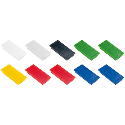 Artikelbild für FRANKEN Haftmagnet Magnet farbsortiert, Kunststoff 2,3 x 5,0 cm, 10 St., Artikelnummer 530713
