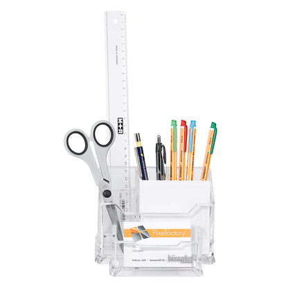 Artikelbild für büroplus Stiftehalter transparent Polystyrol 6 Fächer 15,5 x 10,5 x 10,0 cm, Artikelnummer 777888