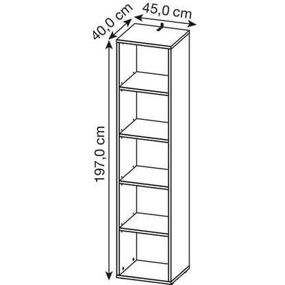 Artikelbild 2 für GERMANIA Aktenregal Bedano grafit 45,0 x 40,0 x 197,0 cm, 1 St., Artikelnummer 389126