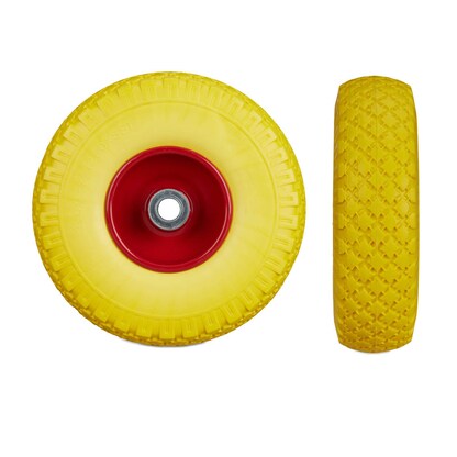 Artikelbild 3 für relaxdays Sackkarrenräder luftbereift gelb, rot Stahl Felgen, Achse 2,0 cm, Artikelnummer 452344
