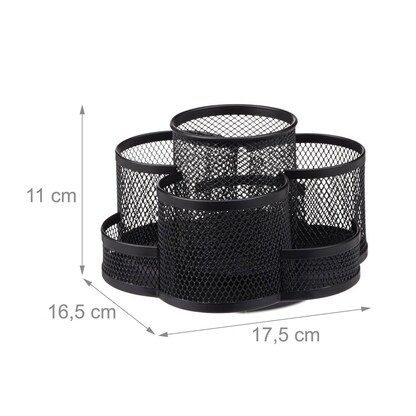 Artikelbild 3 für relaxdays Stiftehalter schwarz Metall, lackiert 7 Fächer 17,5 x 16,5 x 11,0 cm, Artikelnummer 605297