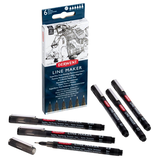 Artikelbild 1 für DERWENT Line Maker Fineliner-Set schwarz, 6 St., Artikelnummer 464788