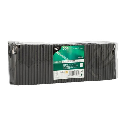 Artikelbild 3 für 500 PAPSTAR Cocktail-Strohhalme pure schwarz, Artikelnummer 821708