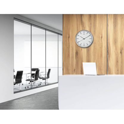 Artikelbild 5 für MAUL Funkwanduhr MAULfly weiß silber Aluminium, Ø 30,5 cm, Artikelnummer 139404