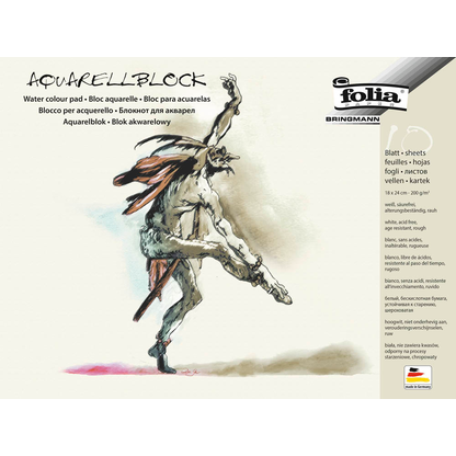 Artikelbild für folia Aquarellblock 18,0 x 24,0 cm 200 g/qm, 10 Blatt, 1 Block, Artikelnummer 963104