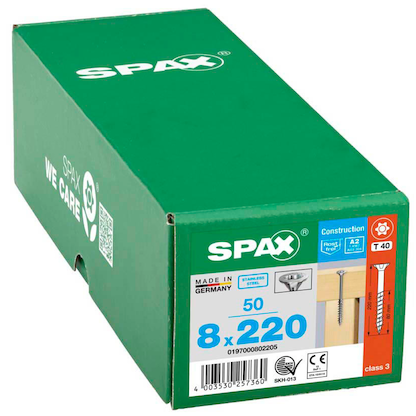 Artikelbild 2 für SPAX® Universalschrauben T40 Senkkopf Edelstahl A2 0197000802205 8 mm x 220 mm, 50 St., Artikelnummer 398259
