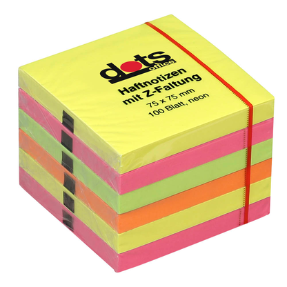 Artikelbild für dots Z-Faltung Haftnotizen R 330 farbsortiert, 6 Blöcke, Artikelnummer 222005