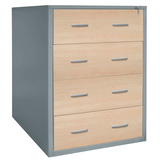 Artikelbild 1 für Gürkan Hängeregistraturschrank silber, ahorn 4 Schubladen 76,0 x 62,0 x 132,0 cm, 1 St., Artikelnummer 267609