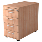 Artikelbild 1 für HAMMERBACHER Orbis Standcontainer nussbaum 5 Auszüge Kunststoff-Relinggriff silber 42,8 x 80,0 x 72,0 - 76,0 cm, Artikelnummer 638282