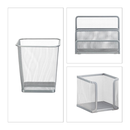 Artikelbild 2 für relaxdays Schreibtischset silber, Artikelnummer 605177