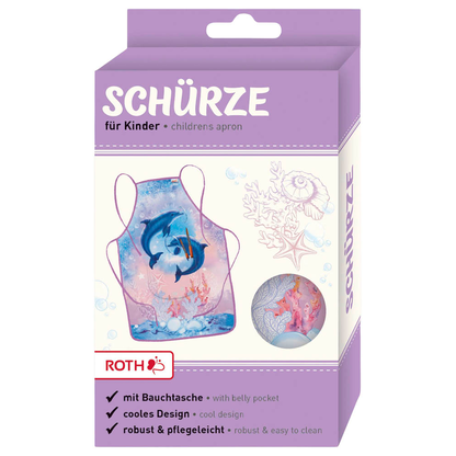 Artikelbild 2 für ROTH Mädchen Kinder Malschürze Delfine blau Einheitsgröße 1 St., Artikelnummer 581078
