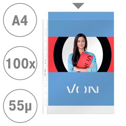 Artikelbild 5 für VON LEITZ Prospekthüllen DIN A4 glasklar glatt, 100 St., Artikelnummer 635439