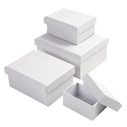 Artikelbild für Creativ Company Geschenkboxen-Set weiß, 1 Set, Artikelnummer 232498