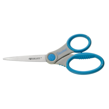 Artikelbild für WESTCOTT Papierschere Microban Softgrip grau-blau 18,0 cm, Artikelnummer 398321