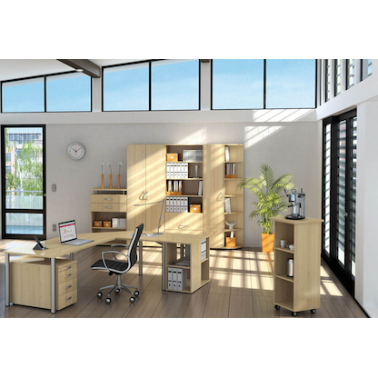 Artikelbild 4 für geramöbel Garderobenschrank Flex, S-386128-AW weiß, ahorn 2 Fachböden 80,0 x 42,0 x 216,0 cm, Artikelnummer 876925