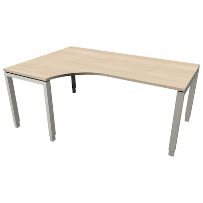 Artikelbild für fm Sidney höhenverstellbarer Schreibtisch akazie C-Form, Bügel-Gestell silber 180,0 x 80,0/120,0 cm, Artikelnummer 509891