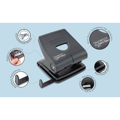 Artikelbild 2 für RAPESCO® Locher Germ-Savvy 827-P schwarz, 1 St., Artikelnummer 700561