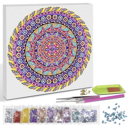 Artikelbild 3 für URSUS® Diamond Painting Mandala mehrfarbig, Artikelnummer 232791