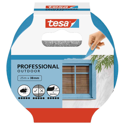 Artikelbild 2 für tesa PROFESSIONAL OUTDOOR Kreppband blau 38,0 mm x 25,0 m 1 Rolle, Artikelnummer 723696