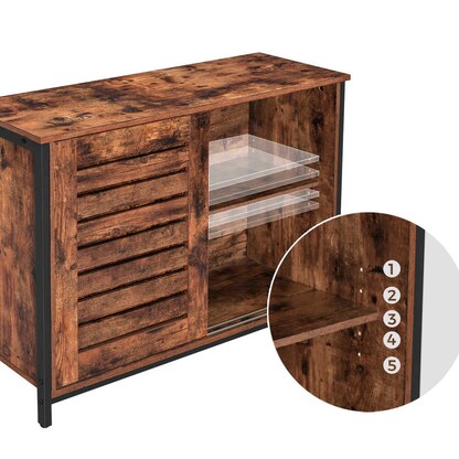 Artikelbild 5 für VASAGLE Kommode, LSC081B01V1 schwarz, vintagebraun 100,0 x 35,0 x 70,0 cm, 1 St., Artikelnummer 759508