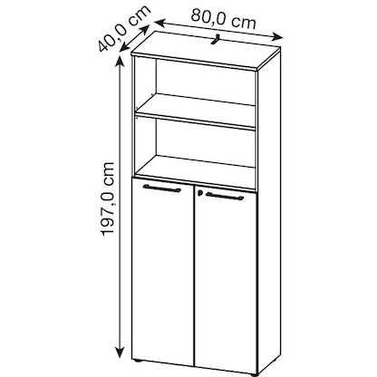 Artikelbild 2 für GERMANIA Regalschrank Agenda Home, 4236-564 grafit, grandson-eiche 80,0 x 40,0 x 197,0 cm, 1 St., Artikelnummer 121562