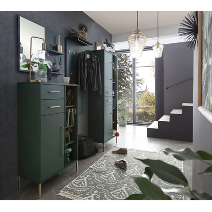 Artikelbild 6 für MÖBELPARTNER Schuhschrank Kent, 701759 dunkelgrün 5 Fachböden 88,4 x 30,0 x 174,2 cm, Artikelnummer 785921