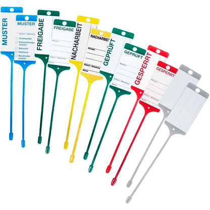 Artikelbild für EICHNER Hängeetiketten 2x blau, 4x grün, 2x gelb, 2x rot, 2x grau 21,5 x 5,8 cm gelocht, 1 Set, Artikelnummer 701858