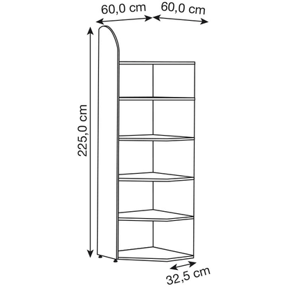 Artikelbild 2 für Kerkmann Eckregal Dante lichtgrau 60,0 x 32,5 - 60,0 x 225,0 cm, 1 St., Artikelnummer 659136