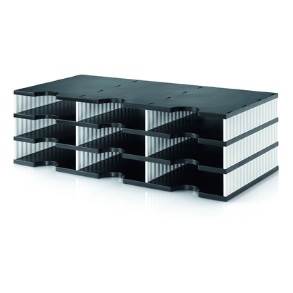 Artikelbild 2 für styro Sortierstation styrodoc trio black & white schwarz/weiß mit 9 Fächern, Artikelnummer 403670