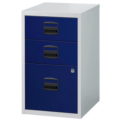 Artikelbild 5 für BISLEY Home Standcontainer lichtgrau, oxfordblau 3 Auszüge Kunststoff-Muldengriff schwarz 41,3 x 40,0 x 67,2 cm, Artikelnummer 728642