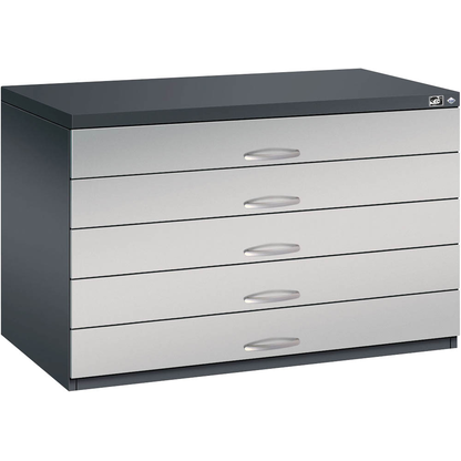 Artikelbild 4 für CP 7100 Planschrank schwarzgrau, weißaluminium 5 Schubladen 110,0 x 76,5 x 76,0 cm, 1 St., Artikelnummer 682524
