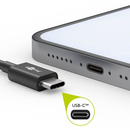 Artikelbild 3 für goobay USB 2.0 A/USB C Kabel 2,0 m schwarz, grau, 1 St., Artikelnummer 651731