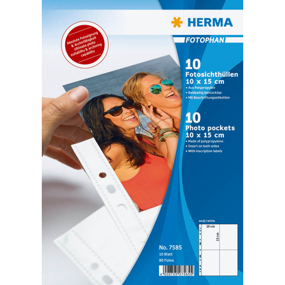 Artikelbild für HERMA Fotosichthüllen Fotophan 10x15 cm weiß genarbt, 10 St., Artikelnummer 702631