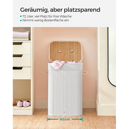 Artikelbild 4 für SONGMICS Wäschesammler weiß, 1 St., Artikelnummer 438479