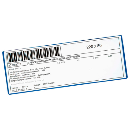 Artikelbild für EICHNER Etikettentaschen blau 22,0 x 8,0 cm, 10 St., Artikelnummer 703516