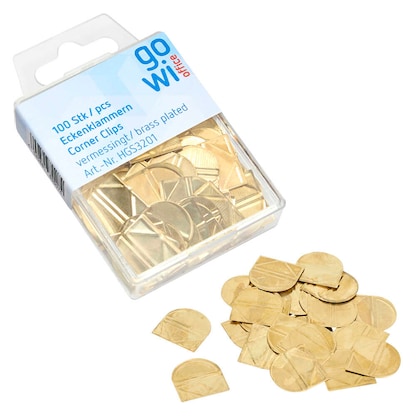 Artikelbild für Gowi Eckenklammern gold 1,9 x 1,8 cm, 100 St., Artikelnummer 721334