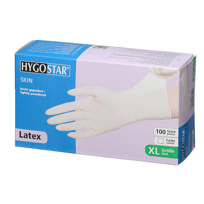 Artikelbild 2 für HYGOSTAR unisex Einmalhandschuhe SKIN weiß Größe XL, 100 St., Artikelnummer 597856