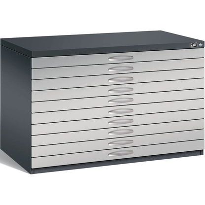 Artikelbild 4 für CP 7100 Planschrank schwarzgrau, weißaluminium 10 Schubladen 110,0 x 76,5 x 76,0 cm, 1 St., Artikelnummer 682548