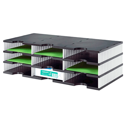 Artikelbild für styro Sortierstation styrodoc trio black & white schwarz/weiß mit 9 Fächern, Artikelnummer 403670