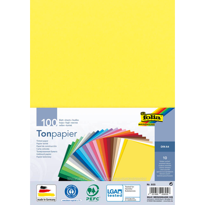 Artikelbild 3 für folia Tonpapier farbsortiert 130 g/qm 100 Blatt, Artikelnummer 907307