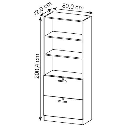 Artikelbild 2 für HAMMERBACHER Regalschrank Orbis, V7300/5/5/RE lichtgrau 80,0 x 42,0 x 200,4 cm, 1 St., Artikelnummer 470468