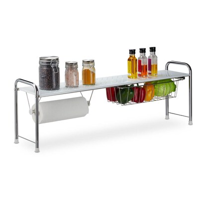 Artikelbild für relaxdays Küchen-Organizer weiß, silber 94,0 x 23,0 x 32,0 cm, 1 St., Artikelnummer 372884