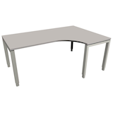 Artikelbild 1 für fm Sidney höhenverstellbarer Schreibtisch lichtgrau C-Form, Bügel-Gestell silber 180,0 x 80,0/120,0 cm, Artikelnummer 510673