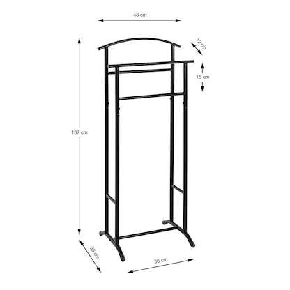 Artikelbild 2 für HAKU Möbel Herrendiener 55503 schwarz Metall 48,0 x 107,0 cm, Artikelnummer 591429