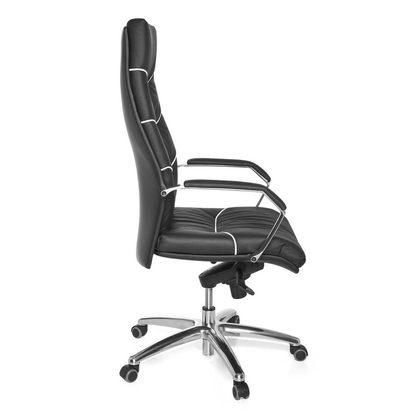 Artikelbild 5 für AMSTYLE XXL Chefsessel, SPM1.163 Leder schwarz, Gestell silber, Artikelnummer 564031